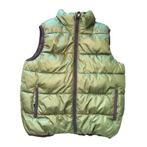 Old Navy Kids Green Puffer Vest Zip Insulated Coat Boys/Unisex Size Small 6-7